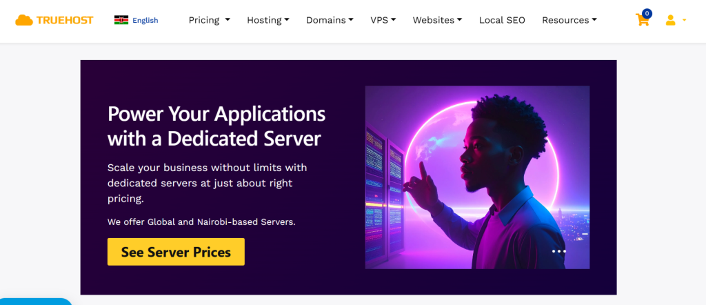 Dedicated server web hosting