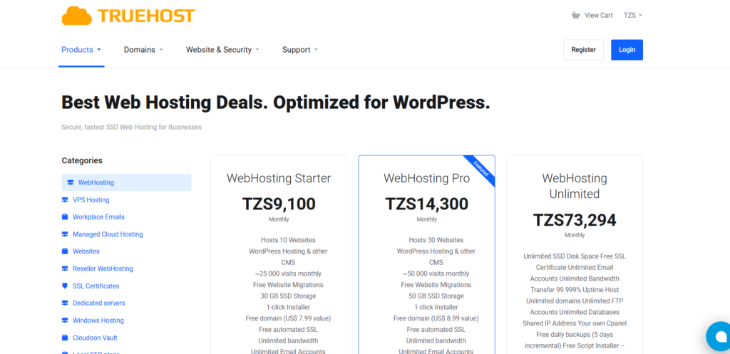Shared web hosting prices