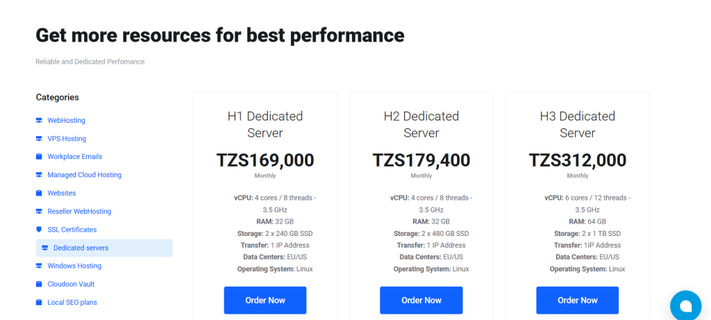 How Much Does Dedicated Server Hosting Cost in Tanzania