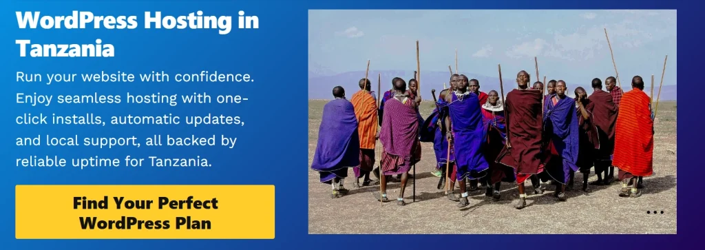 WordPress Hosting in Tanzania
Run your website with confidence.
Enjoy seamless hosting with one-click installs, automatic updates, and local support, all backed by reliable uptime for Tanzania.