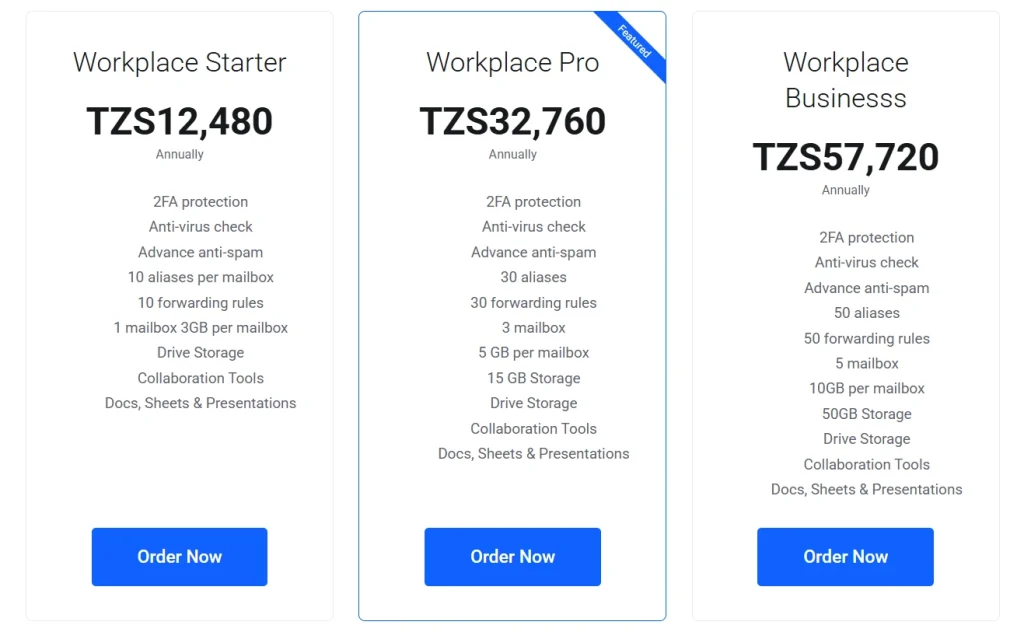 Workplace Starter
Workplace Pro Workplace Businesss