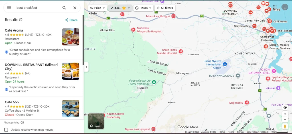 google maps top 3 results