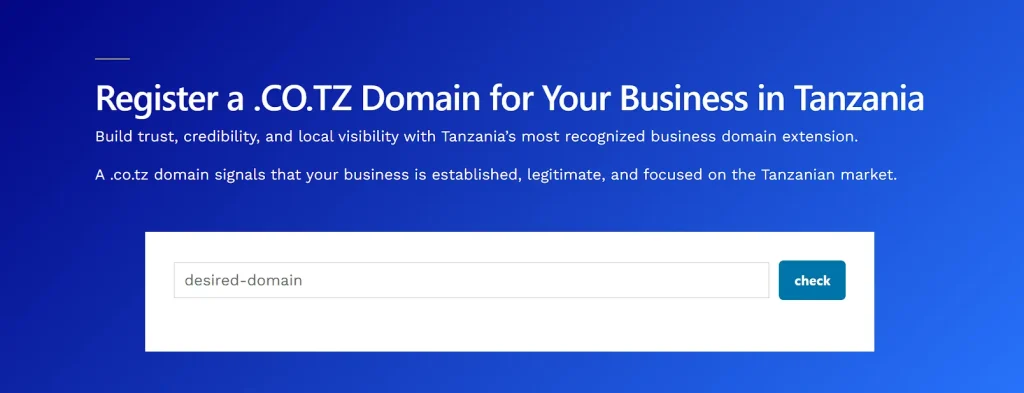 Register a .CO.TZ Domain for Your Business in Tanzania